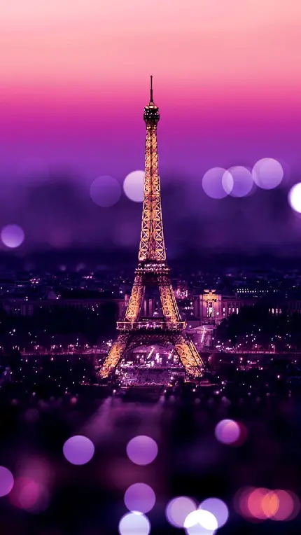 پس زمینه شگفت انگیز از Eiffel Tower مشهور با تم صورتی 