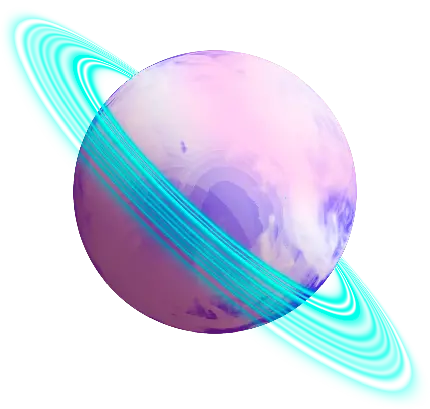 وکتور رنگارنگ سیاره زحل با فرمت رایگان PNG برای ادیت