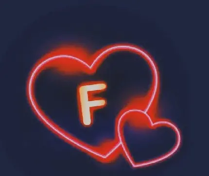 دانلود عکس زمینە جالب توجە از حرف F درون قلب بزرگ و قلب کوچکی کنارش
