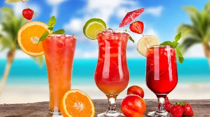 پردانلودترین تصویر نوشیدنی های خنک و خوشرنگ در فصل تابستان برای زمینه لپتاپ و کامپیوتر