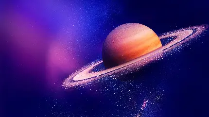 پوستر خوشگل سیاره مشهور زحل در فضا با کیفیت HD 