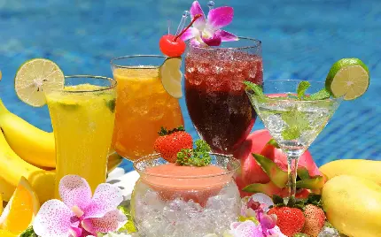 محبوب ترین تصویر هنری از نوشیدنی های خنک و خوشمزه در فصل تابستان با کیفیت اصلی