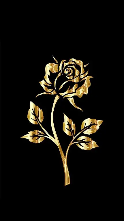پوستر فانتزی و شبرنگی از گل طلایی خوشکل در زمینە مشکی