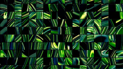 تصویر پازل شاهکار 170 تکه با قطعه های ديجيتالی سبز رنگ