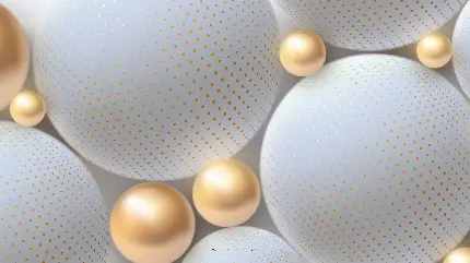 والپیپر اچ دی از مرواریدهای طلایی در میان توپ های بزرگ سفید
