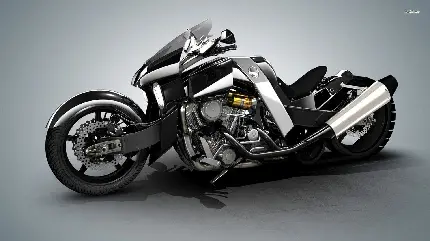 دانلود تصویر موتور سیکلت دوست داشتنی سفارشی جدید و سنگین در زمینه خاکستری
