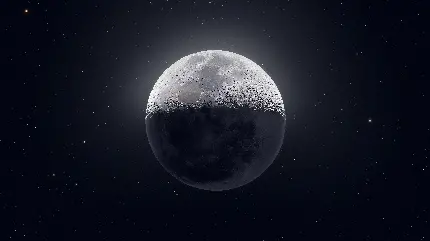 دانلود عکس ماه تابان و ستارگان درخشان 11K مخصوص ویندوز 11