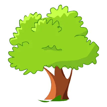 نقاشی جدید از درخت کارتونی سبز به حالت دوربری شده