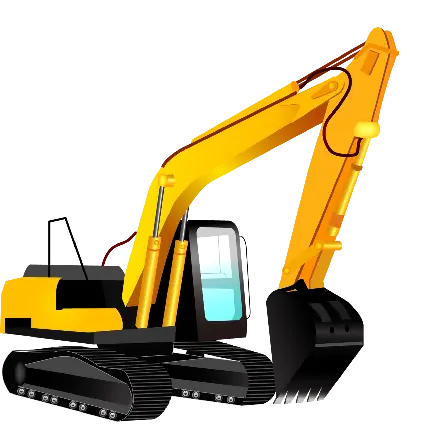 چاپ پوستر بک گراند منحصر به فرد کارتونی از بیل مکانیکی PNG