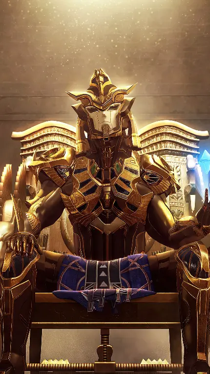 دانلود تصویر زمینه مجسمه طلا فرعون مناسب تلفن همراه آیفون 14