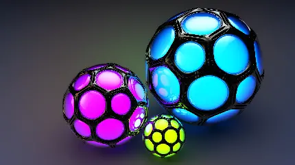 والپیپر جدید و درخشان از توپ های رنگارنگ برای لپتاپ 