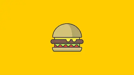 عکس دیجیتالی فانتزی با طرح همبرگر با زمینه زرد رنگ جذاب 