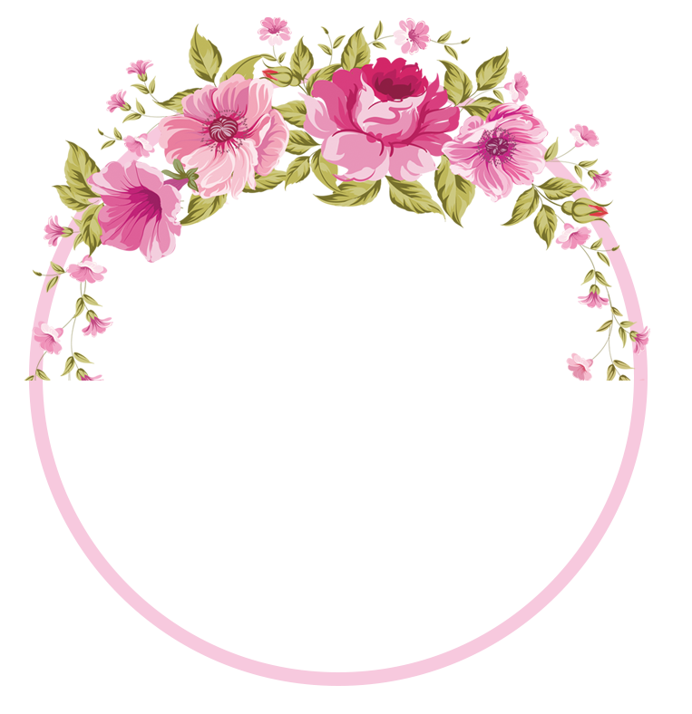 تصویر قالب دایره‌ای گلدار برای نوشتن اسم عروس و داماد