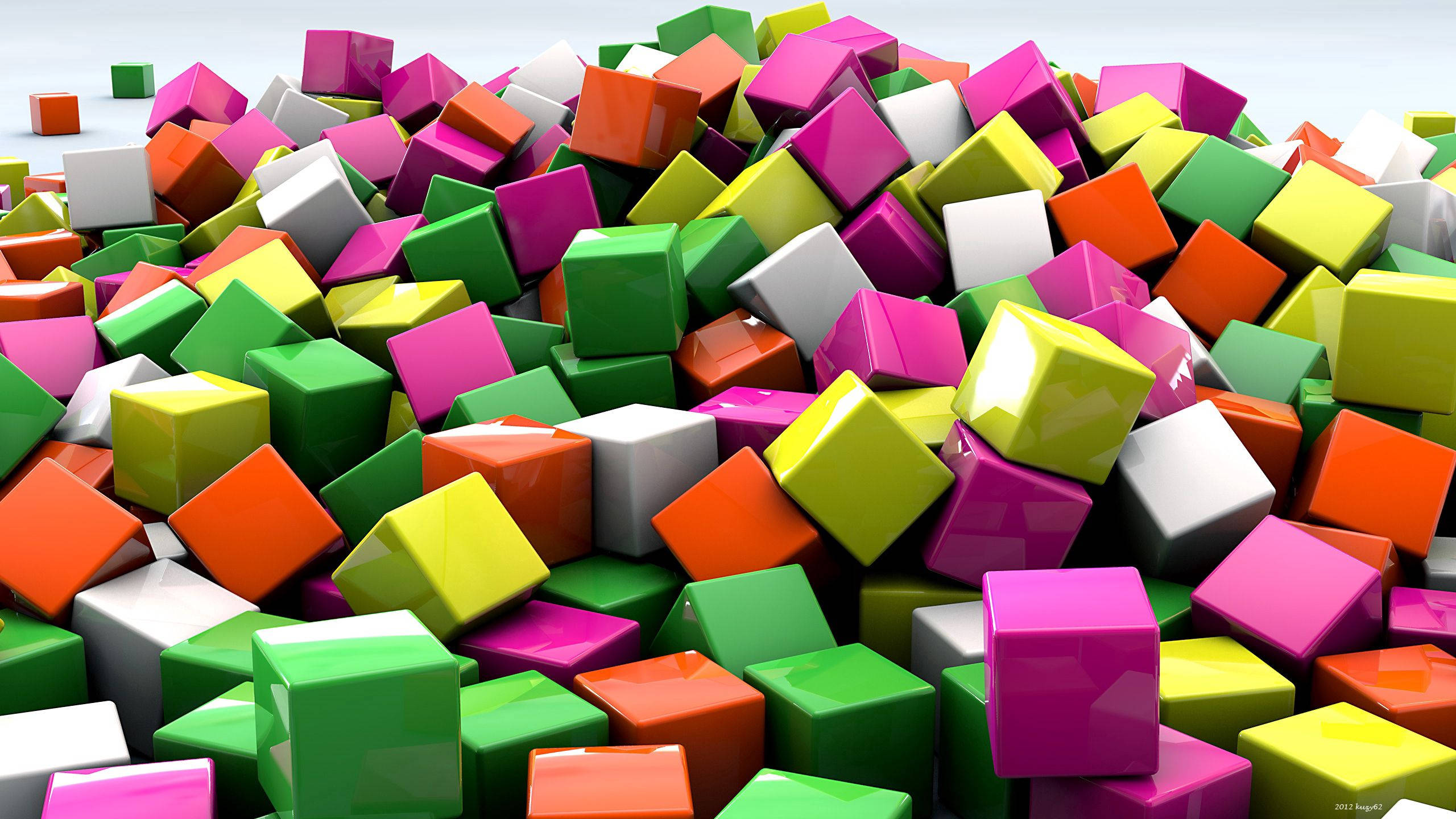 عکس پروفایل خاص و خفن سه بعدی مکعب های رنگارنگ براق با کیفیت بالا
