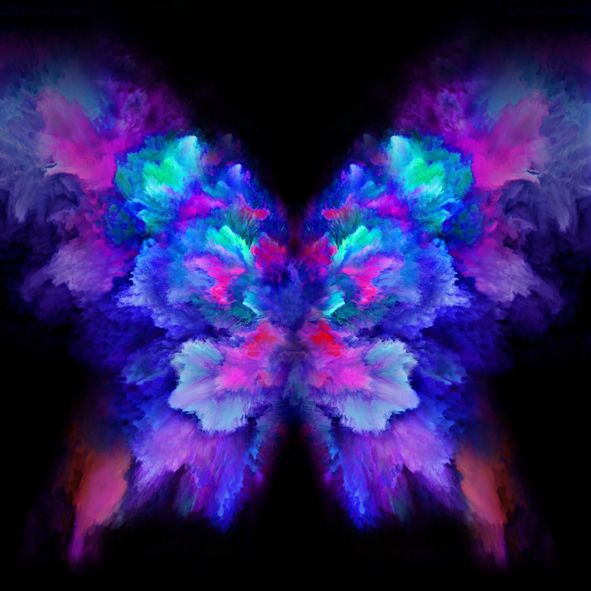 نمای گرافیکی HD از پروانه صورتی و بنفش برای زمینه سامسونگ