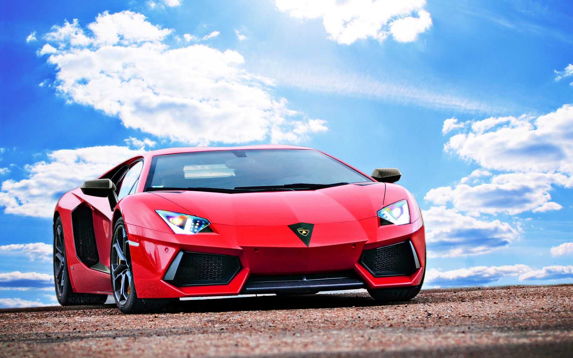 بهترین پوستر از ماشین اسپرت Lamborghini به رنگ قرمز جذاب 