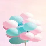 چاپ قاب موبایل و گوشی زمینه گرافیکی درخشان با طرح دوست داشتنی بادکنک های آبی و صورتی