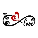 چاپ قاب موبایل و گوشی دانلود عکس وکتور زیبا از نماد عشق بینهایت با تیتر Love و زمینه سفید 