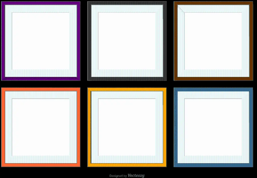 کادر های مربعی شیک رنگارنگ با کیفیت بالا برای ادیت PNG