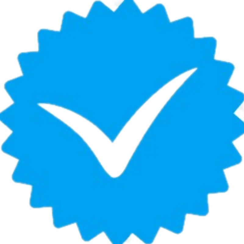 تیک آبی اینستاگرام دور بریده شده بدون پس زمینه با کیفیت