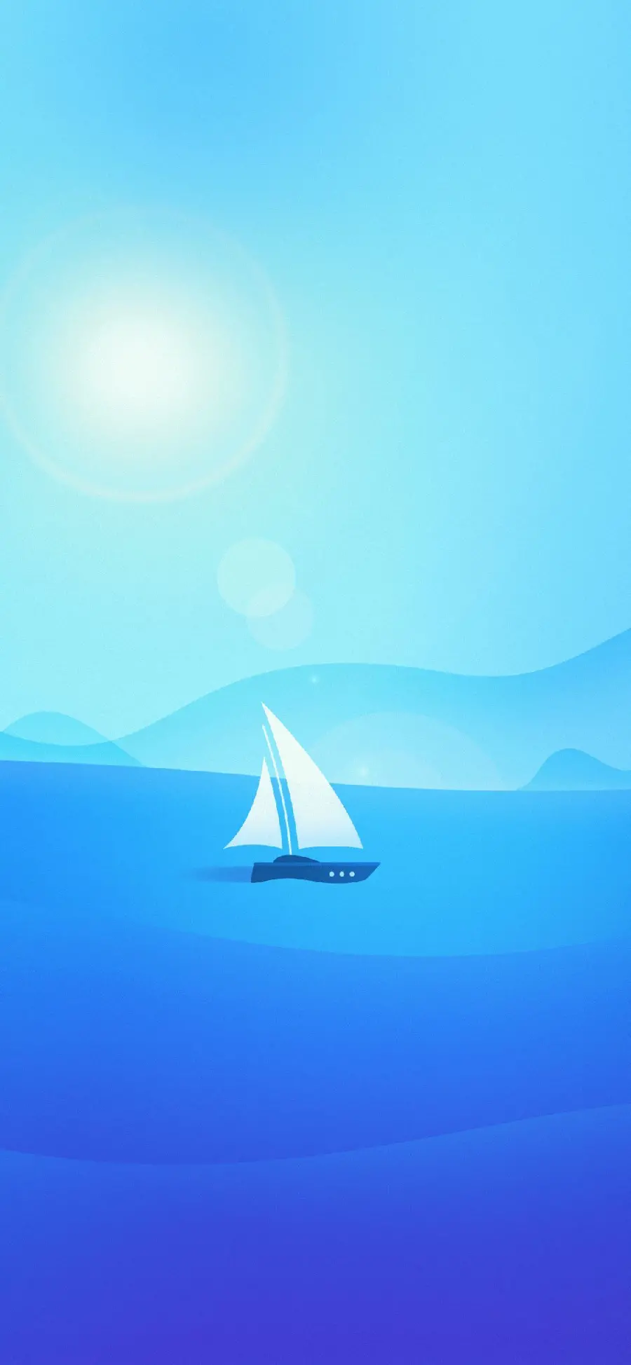 Background نقاشی خوشگل قایق و دریا مناسب عاشقان رنگ آبی