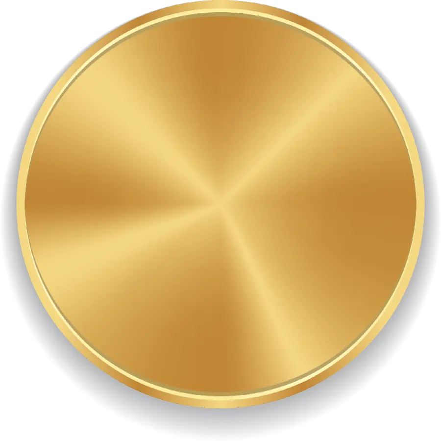 تصویر دایره توپر و از جنس طلایی برای لوگو دور بریده شده