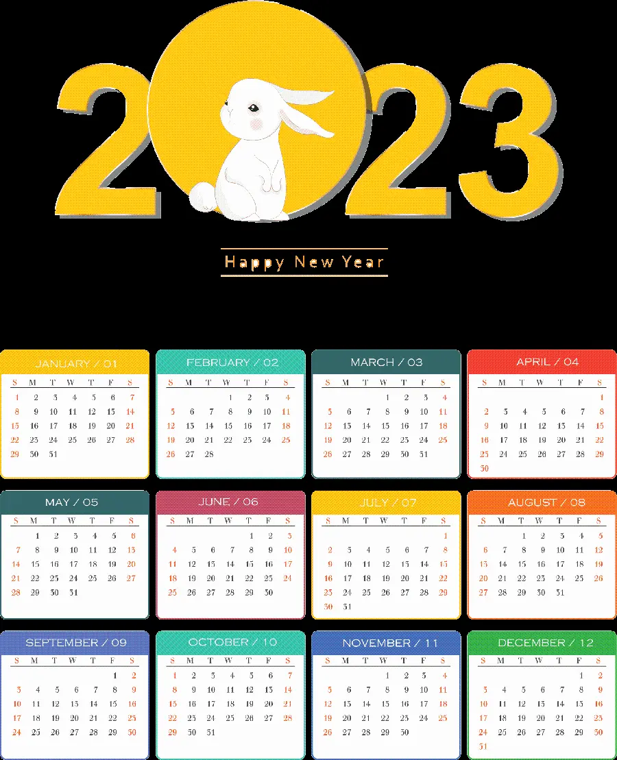 عکس تقویم میلادی PNG 2023