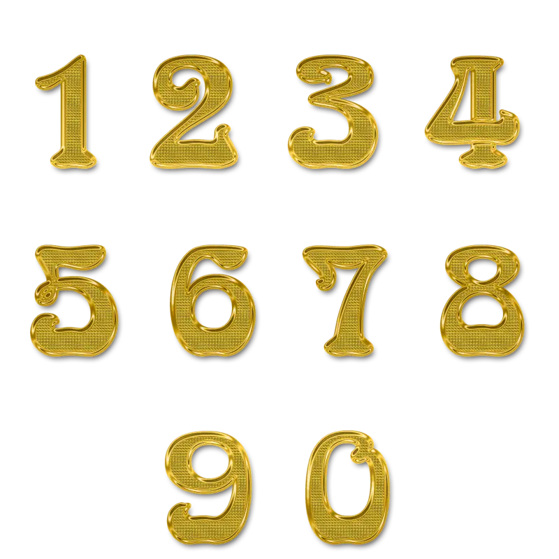 شماره های طلایی با فرمت png برای ادیت
