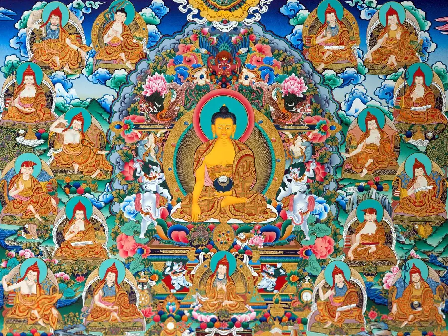 نقاشی عتیقه بودایی ها در معابد تبت با کیفیت فول اچ دی
