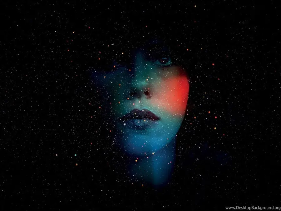 زیباترین عکس تاریک دخترانه با تم کهکشانی با فرمت JPG 