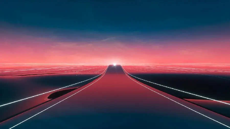 عکس جاده و غروب فانتزی HD