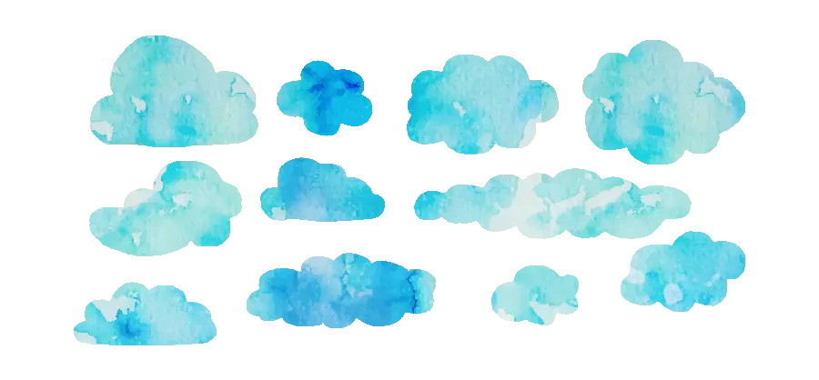 عکس ابرهای نقاشی آبی رنگ برای ادیت