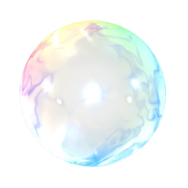 تصویر حباب صابونی PNG بزرگ با کیفیت بالا هفت رنگ دور بریده شده برای ادیت عکس