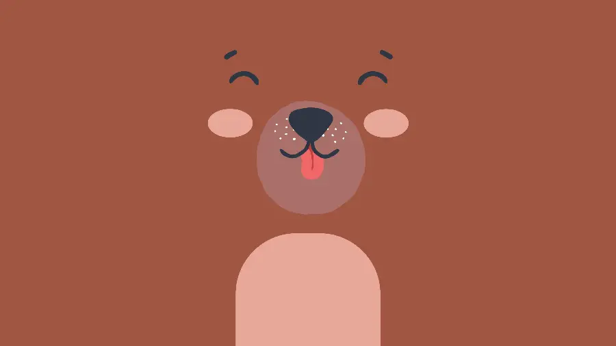 تصویر زمینه ساده خرس کارتونی ناز برای لپ تاپ و کامپیوتر