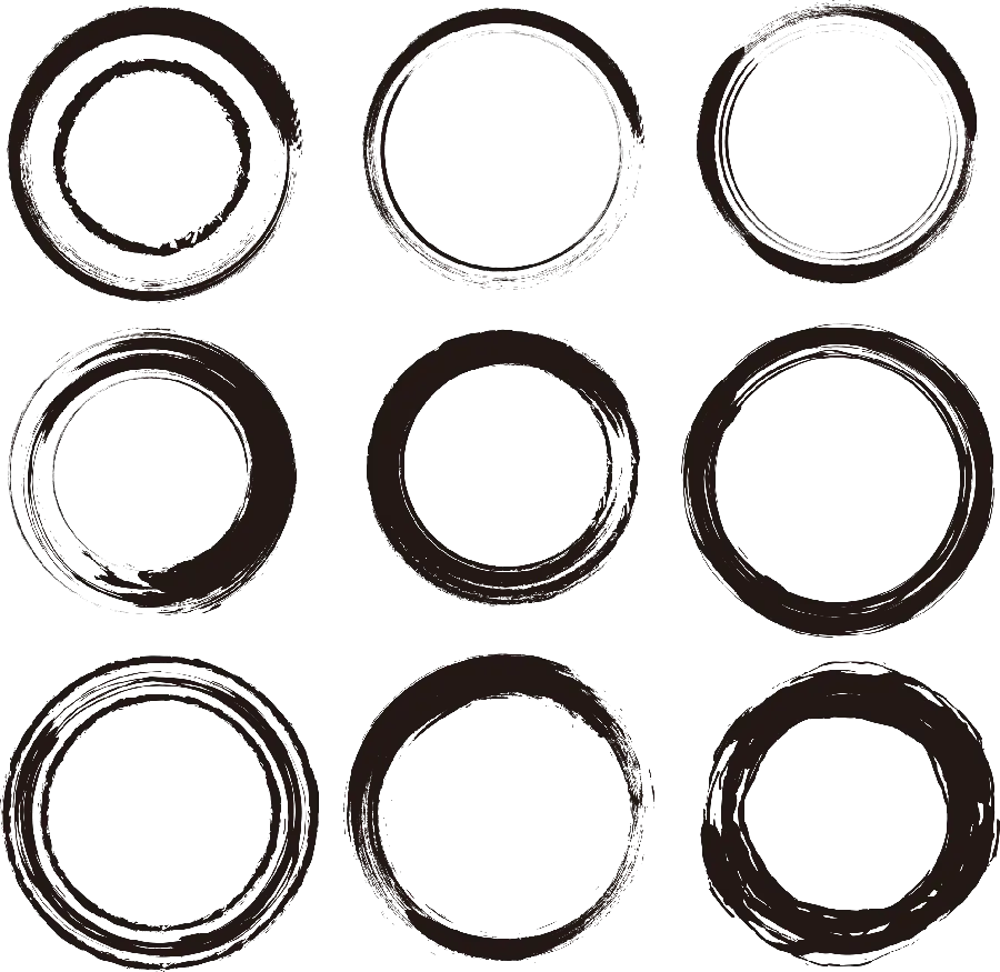 دانلود انواع شکل های دایره ای مشکی بدون پس زمینه برای ادیت