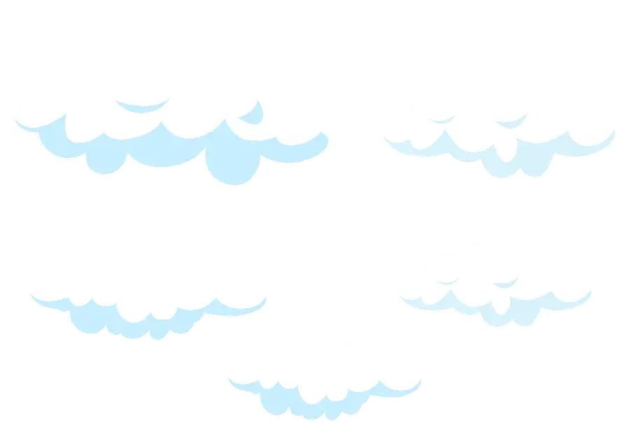 تصویر png ابرهای کارتونی بدون پس زمینه برای فتوشاپ