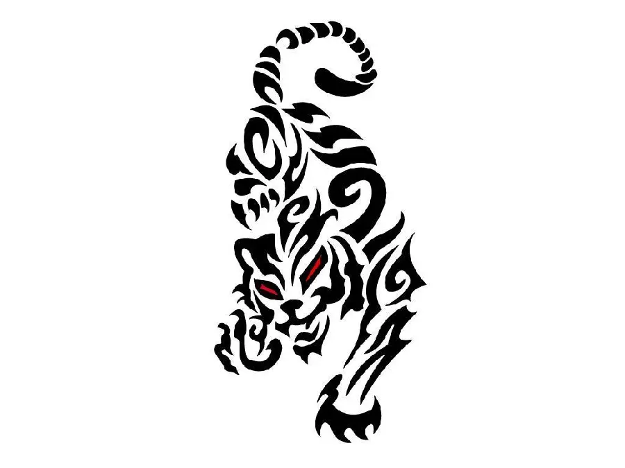 عکس خالکوبی یا تاتو ببر وحشی