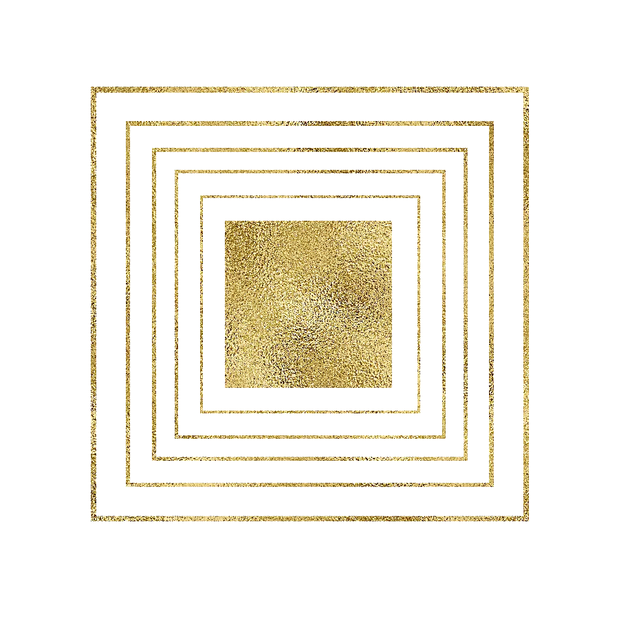 قاب های مربعی شکل طلایی با سایز بندی های مختلف بدون پس زمینه برای فتوشاپ