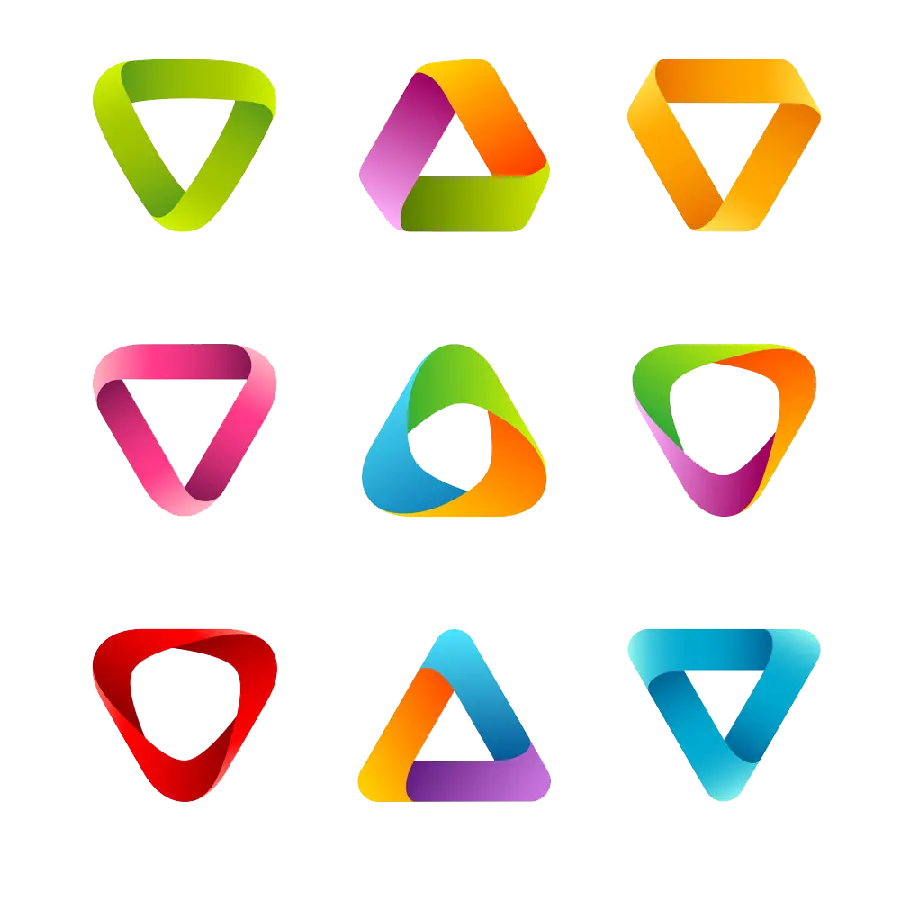  png انواع مثلت های رنگی سه بعدی مناسب کارهای گرافیکی
