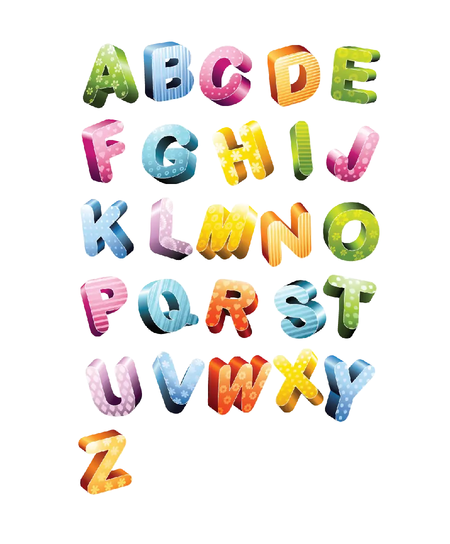 عکس حروف انگلیسی طرح 3بعدی رنگی