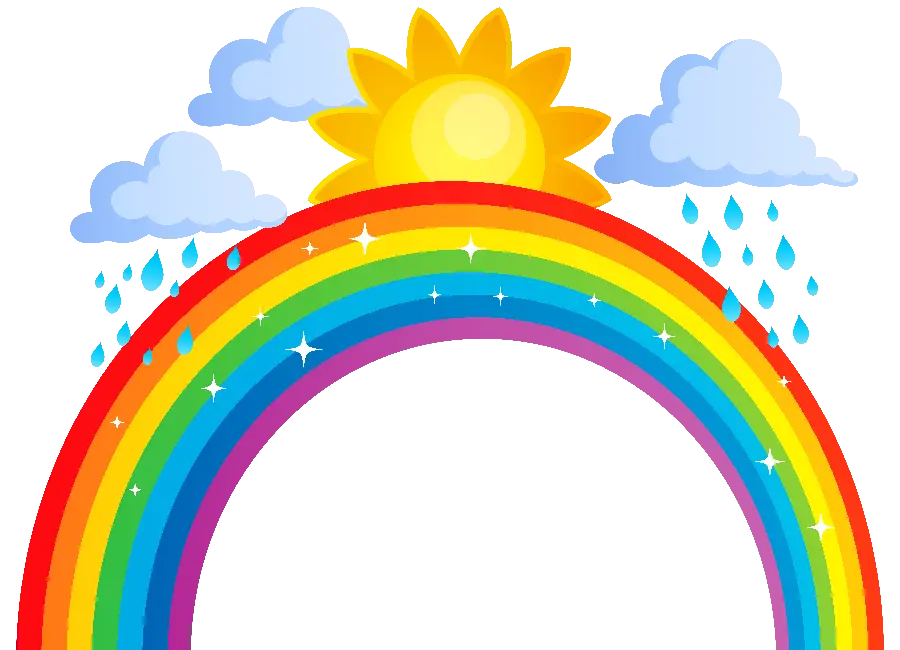 آسمان ابر رنگین کمان PNG Cloudy SKY and Rainbow