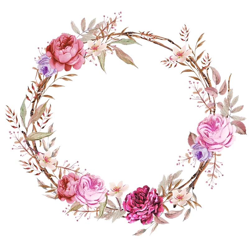 شکل دایره گل های زیبا و صورتی برای ادیت عکس های عروسی و پروفایل