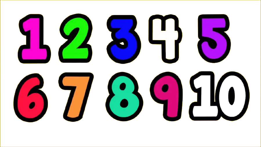 عکس اعداد یک تا ده ریاضی رنگارنگ