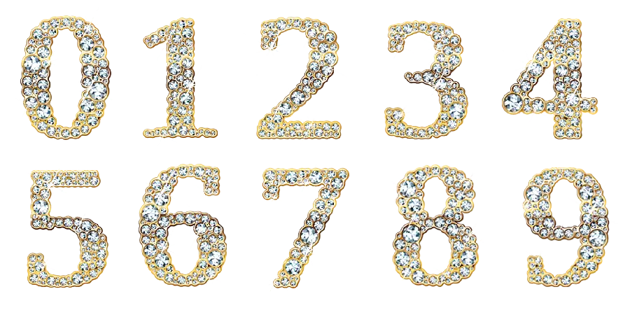 عکس اعداد براق و طلا کاری شده برای فتوشاپ و اینشات