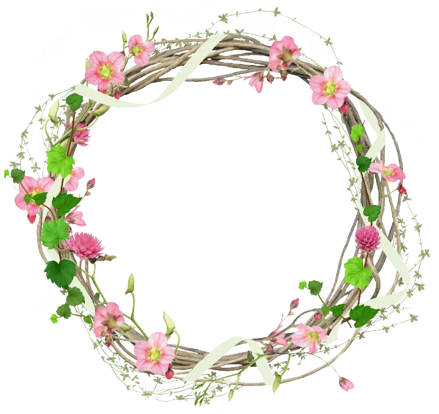 عکس حلقه دایره ای گل های طبیعی برای ادیت لوگو PNG