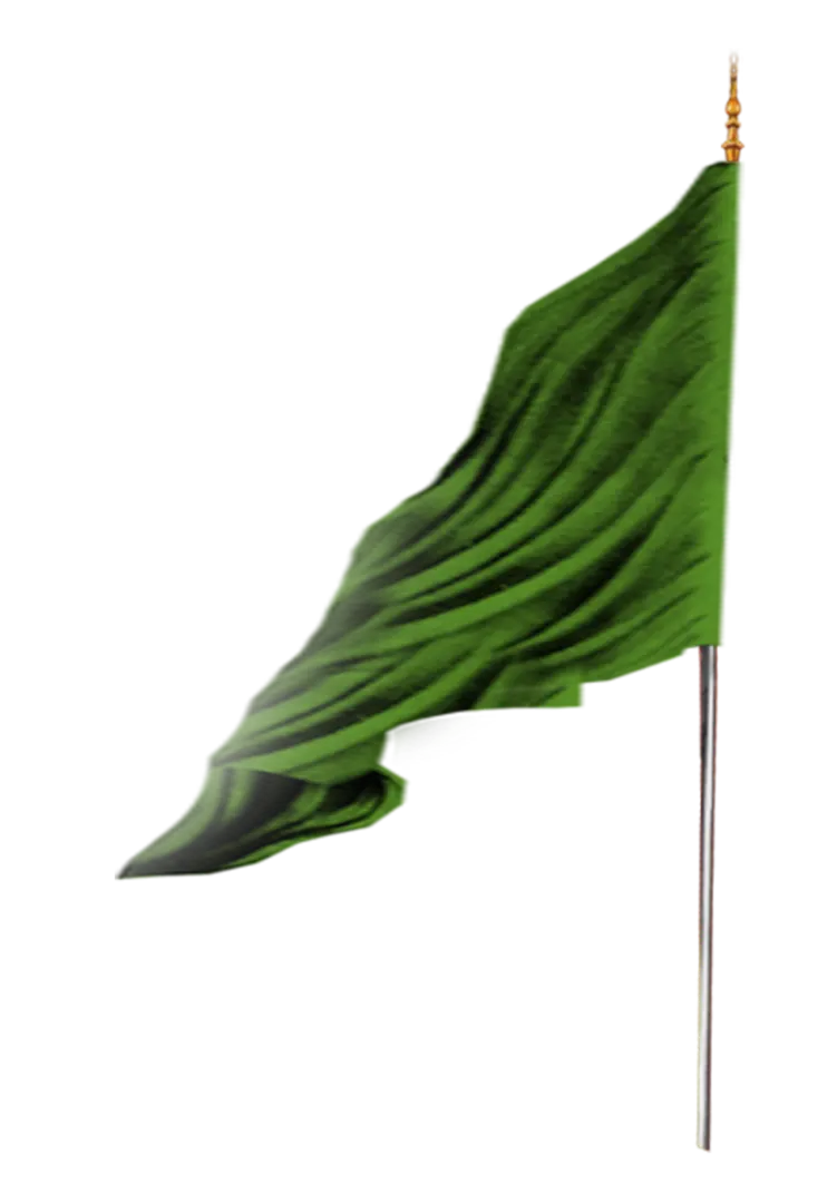 تصویر دوربری زیبا از پرچم سبز رنگ برای ساخت پوستر