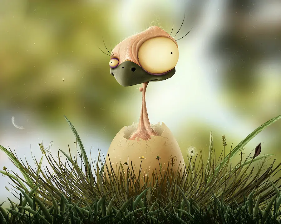 دانلود رایگان عکس جوجه اردک زشت تازه درآمده از تخم با چشم کوچک و بزرگ 