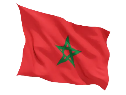 PNG پرچم قرمز کشور مراکش با ستاره سبز در وسط