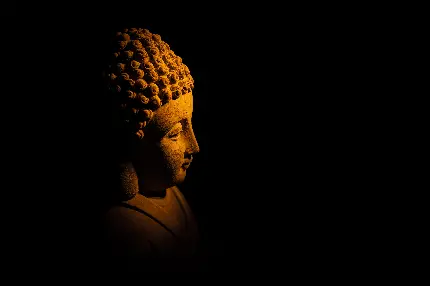 عکس مجسمه و تندیس بودا در پس زمینه مشکی با کیفیت FULL HD
