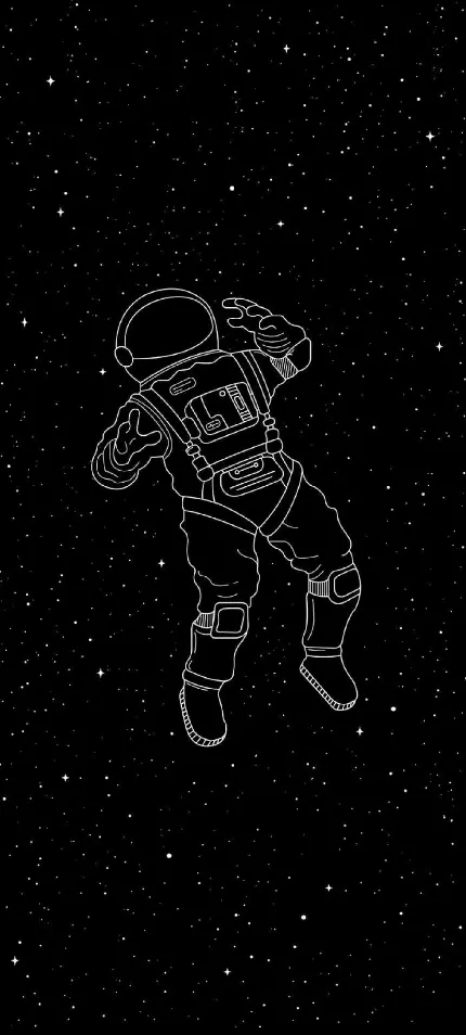 بهترین عکس زمینه سیاه سفید آیفون با طرح فضانورد